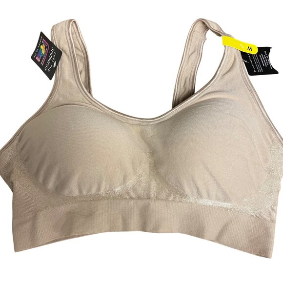Bali Comfort Revolution Wireless, ComfortFlex Fit Full-Coverage Bra Tan Sz MED - Picture 1 of 5